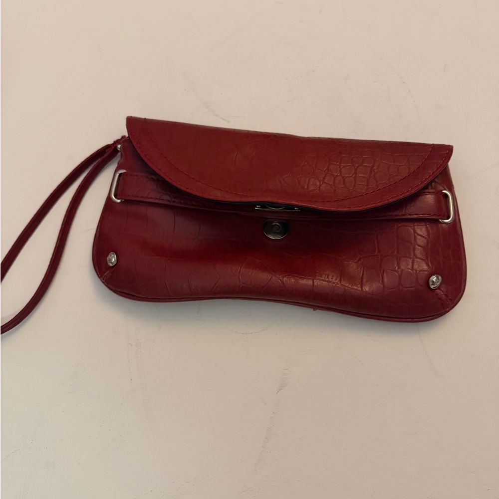 Jennifer Lopez Red Embossed Wristlet